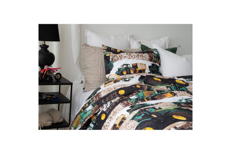 Pussilakanasetti Yhden hengen sänky 2-osainen Puintikone Vihreä - Kodintekstiilit & matot - Vuodevaatteet - Pussilakanasetti - Pussilakanasetti yhden hengen sänkyyn