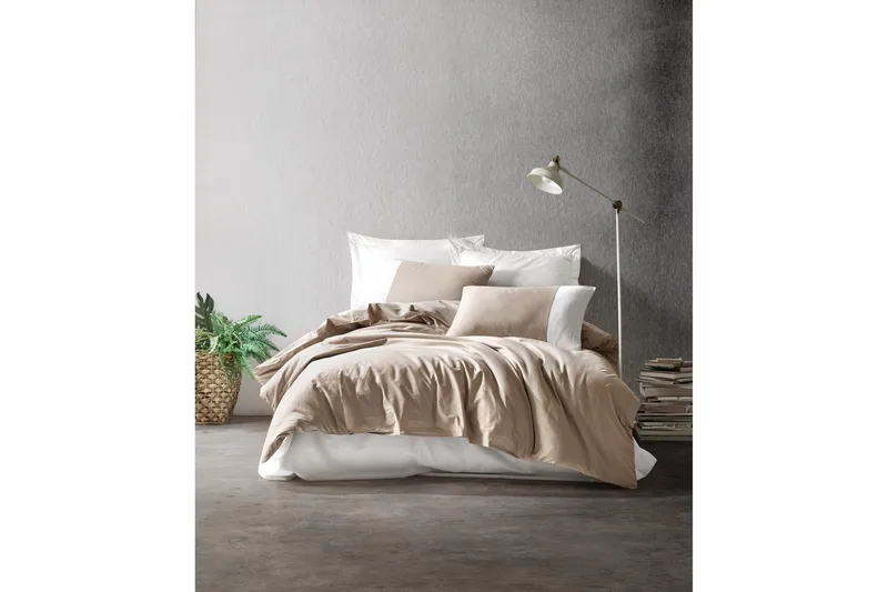 Pussilakanasetti Cotton Box Ranforce, Beige