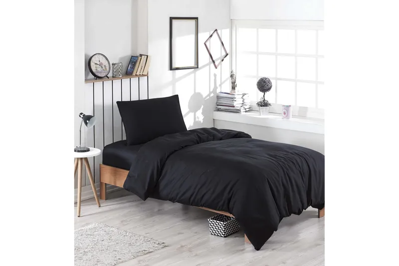 Pussilakanasetti EnLora Home Yhden 3-os, Musta