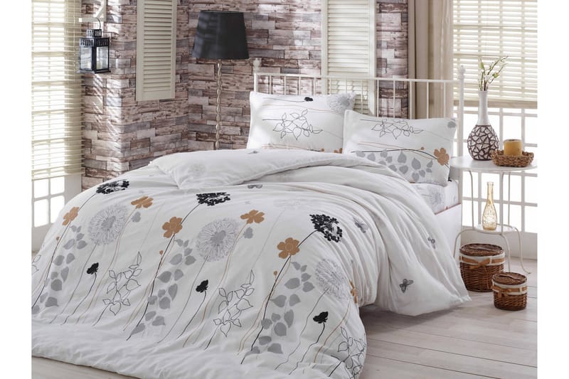 Pussilakanasetti Eponj Home Yhden 3-os, Valkoinen/Harmaa/Musta/Ruskea