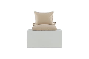 Pussilakanasetti Livia 2-os 150x200/50x60 cm - Beige/Valkoinen - Kodintekstiilit & matot - Vuodevaatteet - Pussilakanasetti - Pussilakanasetti yhden hengen sänkyyn