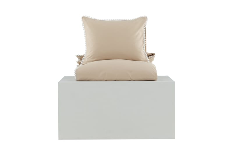 Pussilakanasetti Livia 2-os 150x200/50x60 cm - Beige/Valkoinen - Kodintekstiilit & matot - Vuodevaatteet