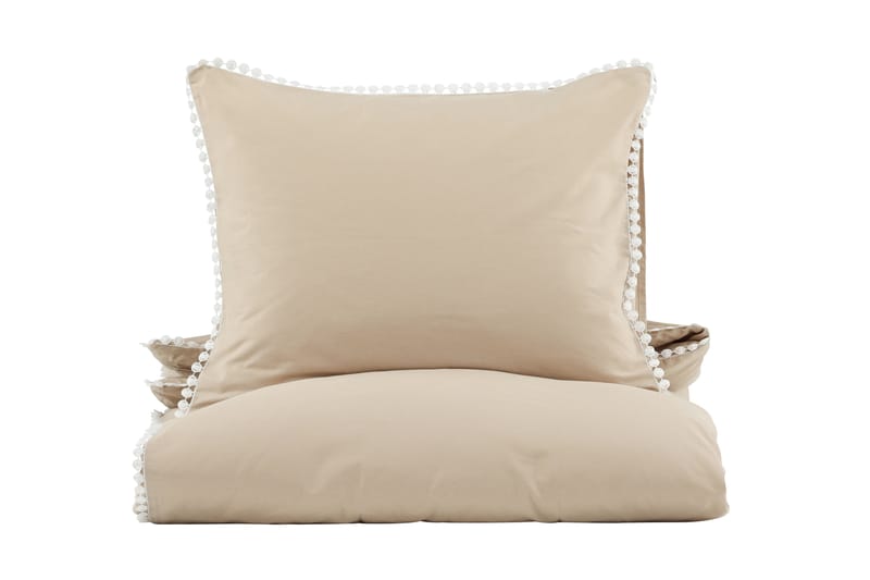 Pussilakanasetti Livia 2-os 150x200/50x60 cm - Beige/Valkoinen - Kodintekstiilit & matot - Vuodevaatteet
