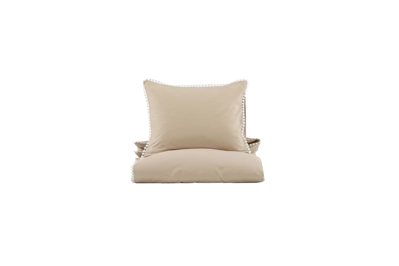 Pussilakanasetti Livia 2-os 150x200/50x60 cm - Beige/Valkoinen - Kodintekstiilit & matot - Vuodevaatteet