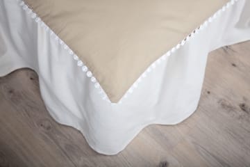 Pussilakanasetti Livia 2-os 150x200/50x60 cm - Beige/Valkoinen - Kodintekstiilit & matot - Vuodevaatteet - Pussilakanasetti - Pussilakanasetti yhden hengen sänkyyn