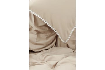 Pussilakanasetti Livia 2-os 150x200/50x60 cm - Beige/Valkoinen - Kodintekstiilit & matot - Vuodevaatteet - Pussilakanasetti - Pussilakanasetti yhden hengen sänkyyn