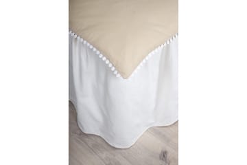 Pussilakanasetti Livia 2-os 150x200/50x60 cm - Beige/Valkoinen - Kodintekstiilit & matot - Vuodevaatteet - Pussilakanasetti - Pussilakanasetti yhden hengen sänkyyn