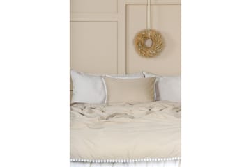 Pussilakanasetti Livia 2-os 150x200/50x60 cm - Beige/Valkoinen - Kodintekstiilit & matot - Vuodevaatteet - Pussilakanasetti - Pussilakanasetti yhden hengen sänkyyn