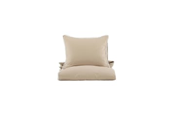 Pussilakanasetti Livia 2-os 150x200/50x60 cm - Beige/Valkoinen - Kodintekstiilit & matot - Vuodevaatteet - Pussilakanasetti - Pussilakanasetti yhden hengen sänkyyn