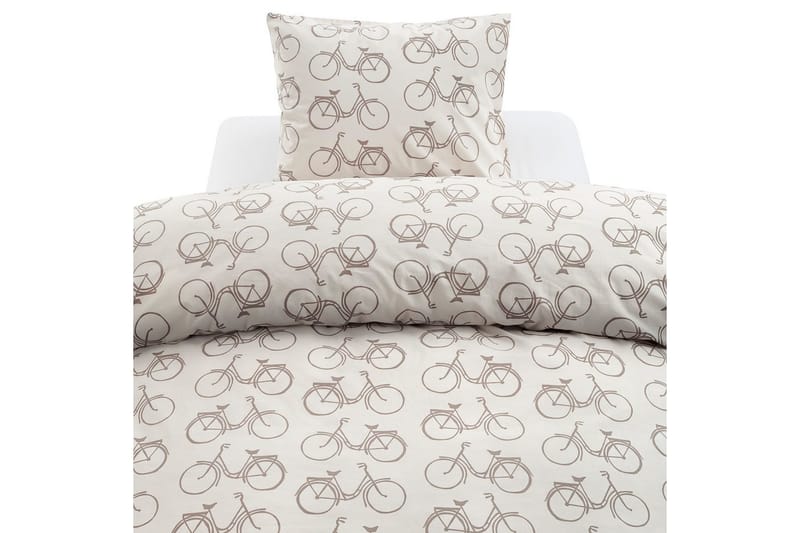 Pussilakana 2-osainen sarja Polkupyörä Beige - Beige - Kodintekstiilit & matot - Vuodevaatteet - Peitto
 - Tuplapeitto