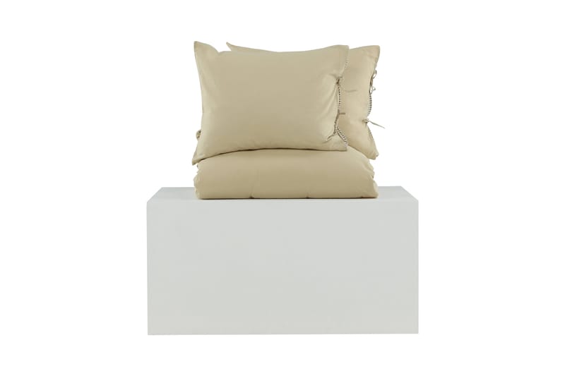 Pussilakanasetti Jenna 2-os 220x240/50x60 cm - Beige - Kodintekstiilit & matot - Vuodevaatteet - Pussilakanasetti
 - Pussilakanasetti parisänkyyn