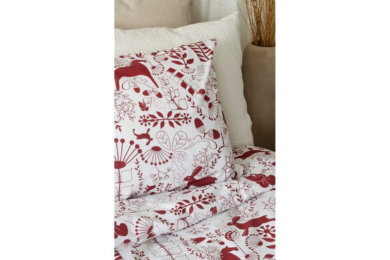 Pussilakanasetti Yhden hengen sänky 2-osainen Äppelbo - Punainen - Kodintekstiilit & matot - Vuodevaatteet - Pussilakanasetti - Pussilakanasetti parisänkyyn