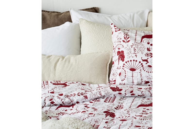 Pussilakanasetti Yhden hengen sänky 2-osainen Äppelbo - Punainen - Kodintekstiilit & matot - Vuodevaatteet - Pussilakanasetti - Pussilakanasetti parisänkyyn