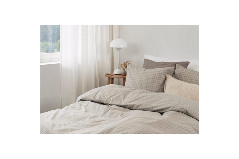 Pussilakanasetti Yhden hengen sänky 2-osainen Birger Flanelli - Greige - Kodintekstiilit & matot - Vuodevaatteet - Pussilakanasetti - Pussilakanasetti parisänkyyn