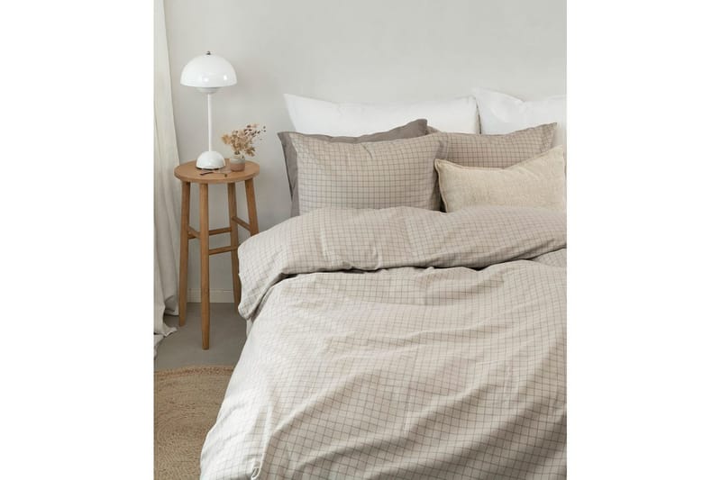 Pussilakanasetti Yhden hengen sänky 2-osainen Birger Flanelli - Greige - Kodintekstiilit & matot - Vuodevaatteet - Peitto
 - Tuplapeitto