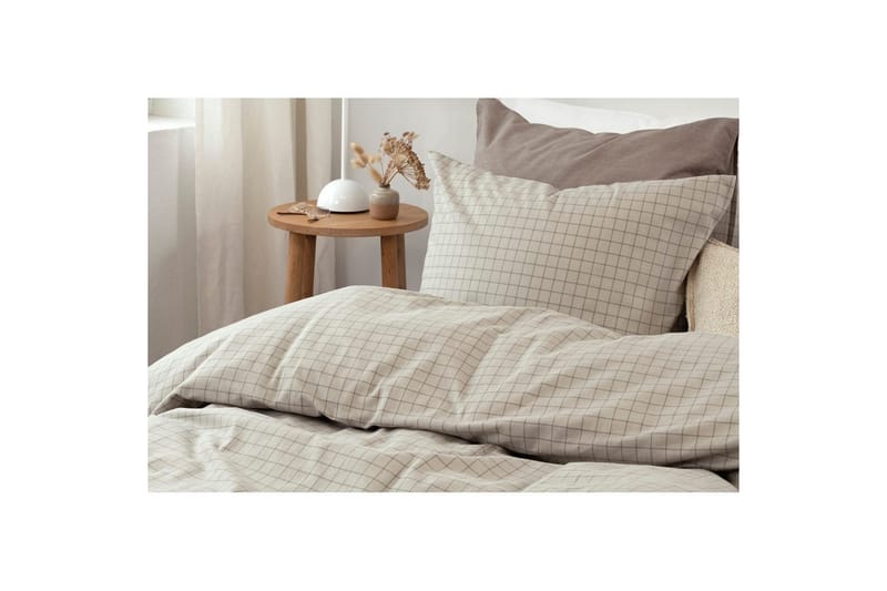 Pussilakanasetti Yhden hengen sänky 2-osainen Birger Flanelli - Greige - Kodintekstiilit & matot - Vuodevaatteet - Peitto
 - Tuplapeitto