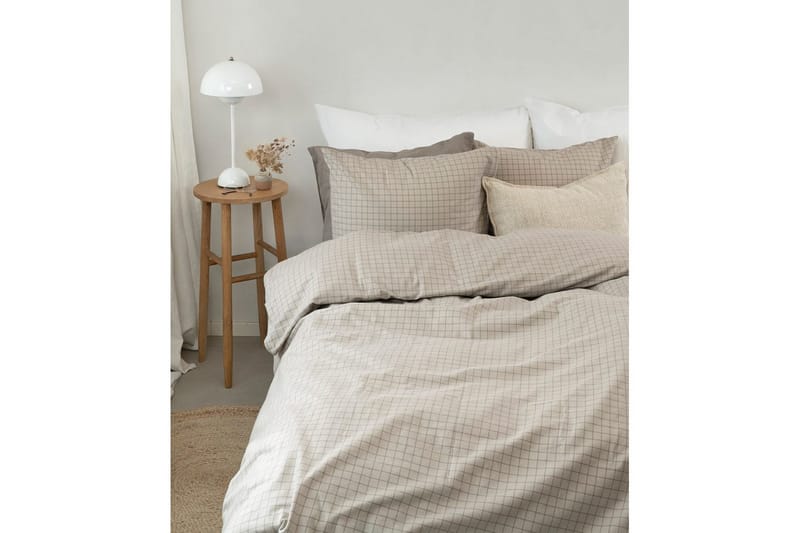 Pussilakanasetti Yhden hengen sänky 2-osainen Birger Flanelli - Greige - Kodintekstiilit & matot - Vuodevaatteet - Peitto
 - Tuplapeitto