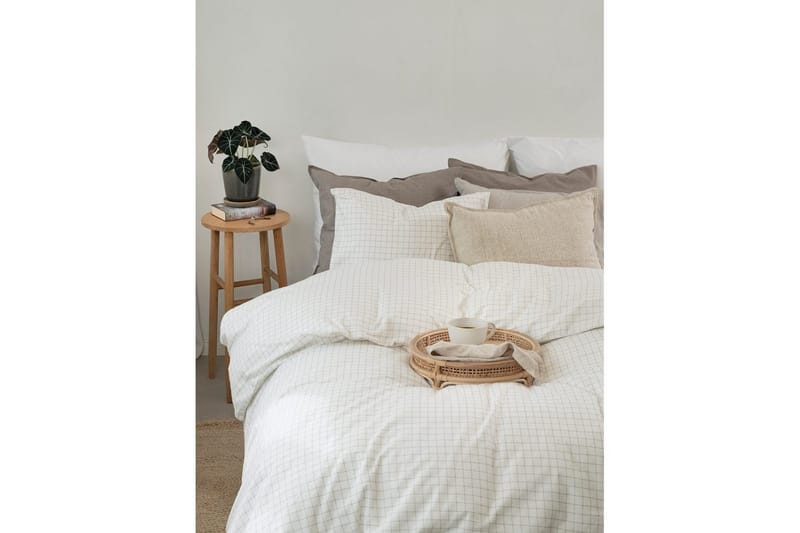 Pussilakanasetti Yhden hengen sänky 2-osainen Birger Flanelli - Luonnonvalkoinen - Kodintekstiilit & matot - Vuodevaatteet - Peitto
 - Tuplapeitto