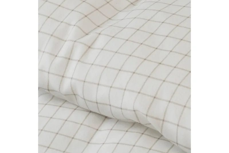 Pussilakanasetti Yhden hengen sänky 2-osainen Birger Flanelli - Luonnonvalkoinen - Kodintekstiilit & matot - Vuodevaatteet - Peitto
 - Tuplapeitto