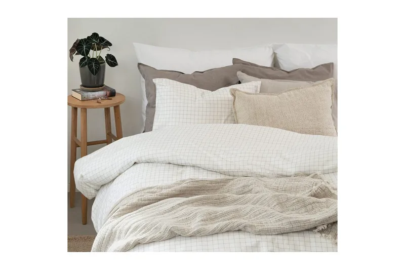 Pussilakanasetti Yhden hengen sänky 2-osainen Birger Flanelli - Luonnonvalkoinen - Kodintekstiilit & matot - Vuodevaatteet - Peitto
 - Tuplapeitto