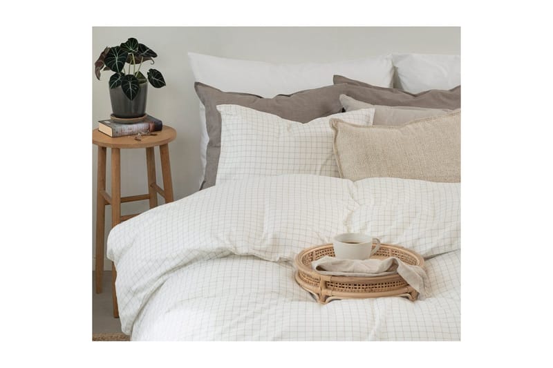 Pussilakanasetti Yhden hengen sänky 2-osainen Birger Flanelli - Luonnonvalkoinen - Kodintekstiilit & matot - Vuodevaatteet - Pussilakanasetti - Pussilakanasetti parisänkyyn
