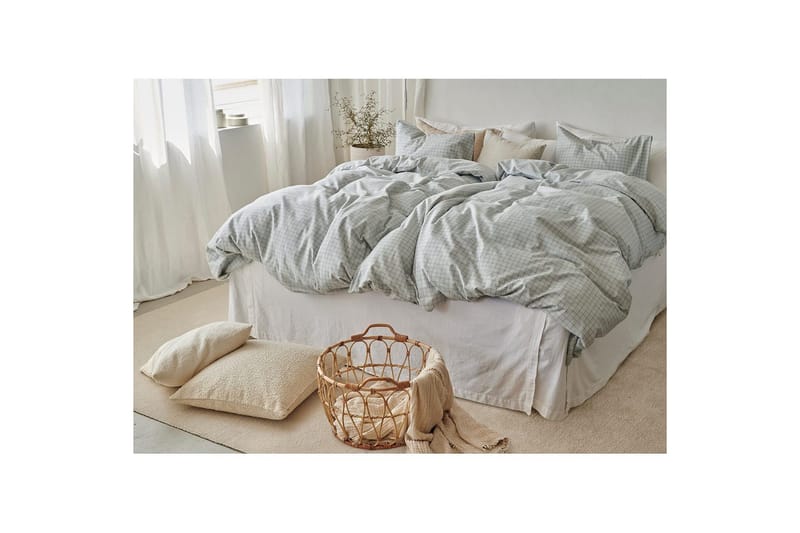 Pussilakanasetti Yhden hengen sänky 2-osainen Birger Flanelli - Vihreä - Kodintekstiilit & matot - Vuodevaatteet - Pussilakanasetti - Pussilakanasetti parisänkyyn