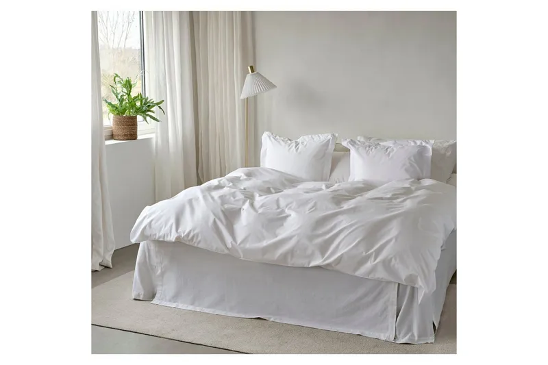 Pussilakanasetti Yhden hengen sänky 2-Osainen Egyptiläinen Puuvilla Valkoinen - Kodintekstiilit & matot - Vuodevaatteet - Peitto
 - Tuplapeitto