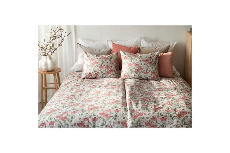 Pussilakanasetti Yhden hengen sänky 2-osainen Fleur - Rosa - Kodintekstiilit & matot - Vuodevaatteet - Pussilakanasetti - Pussilakanasetti parisänkyyn