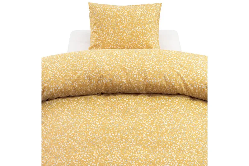 Pussilakanasetti Yhden hengen sänky 2-osainen Hedda, Keltainen