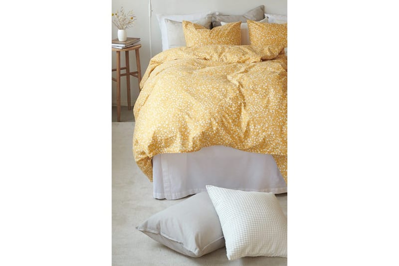 Pussilakanasetti Yhden hengen sänky 2-osainen Hedda - Keltainen - Kodintekstiilit & matot - Vuodevaatteet - Pussilakanasetti - Pussilakanasetti parisänkyyn