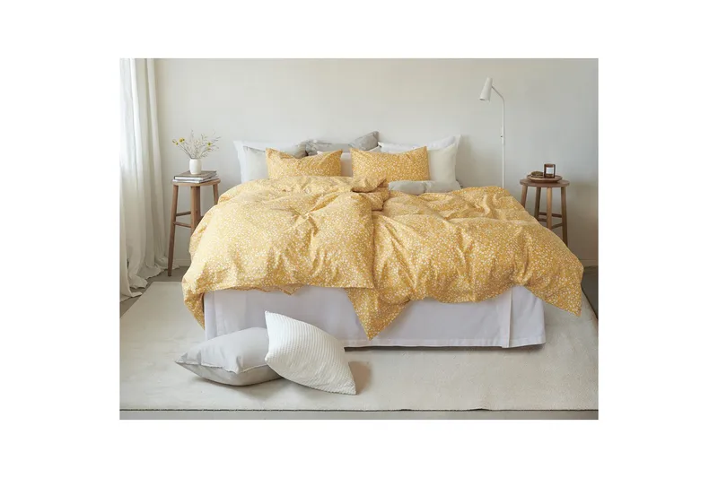 Pussilakanasetti Yhden hengen sänky 2-osainen Hedda - Keltainen - Kodintekstiilit & matot - Vuodevaatteet - Pussilakanasetti
 - Pussilakanasetti parisänkyyn