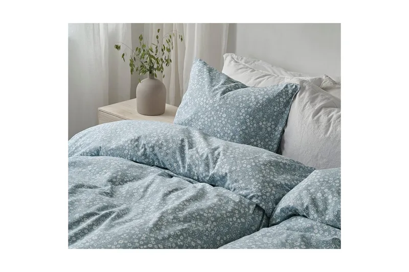 Pussilakanasetti Yhden hengen sänky 2-osainen Hedda - Sininen - Kodintekstiilit & matot - Vuodevaatteet - Pussilakanasetti - Pussilakanasetti yhden hengen sänkyyn