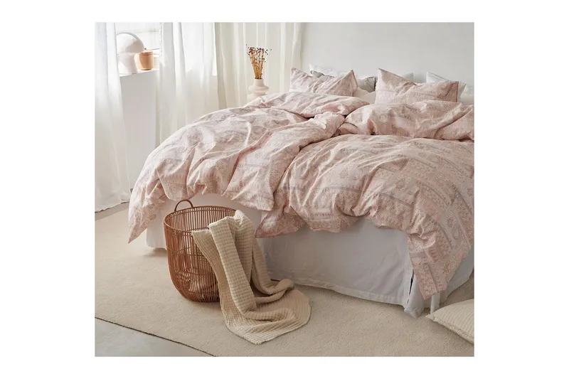 Pussilakanasetti Yhden hengen sänky 2-osainen Jasmiini Persikka - Kodintekstiilit & matot - Vuodevaatteet - Peitto
 - Tuplapeitto