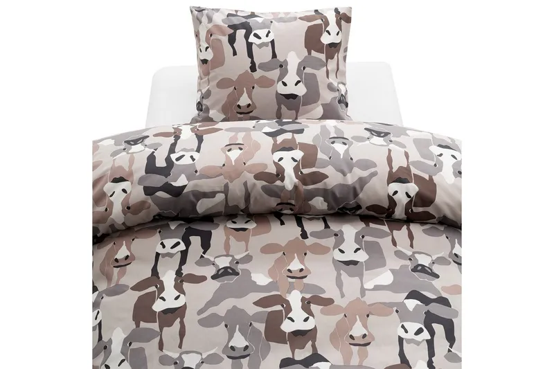 Pussilakanasetti Yhden hengen sänky 2-osainen Lehmät Santapaperi, undefined