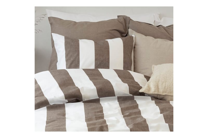 Pussilakanasetti Yhden hengen sänky 2-osainen Raidallinen - Ruskea - Kodintekstiilit & matot - Vuodevaatteet - Pussilakanasetti - Pussilakanasetti yhden hengen sänkyyn
