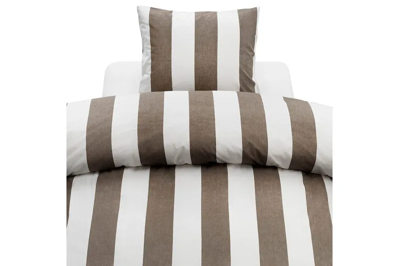 Pussilakanasetti Yhden hengen sänky 2-osainen Raidallinen, Ruskea