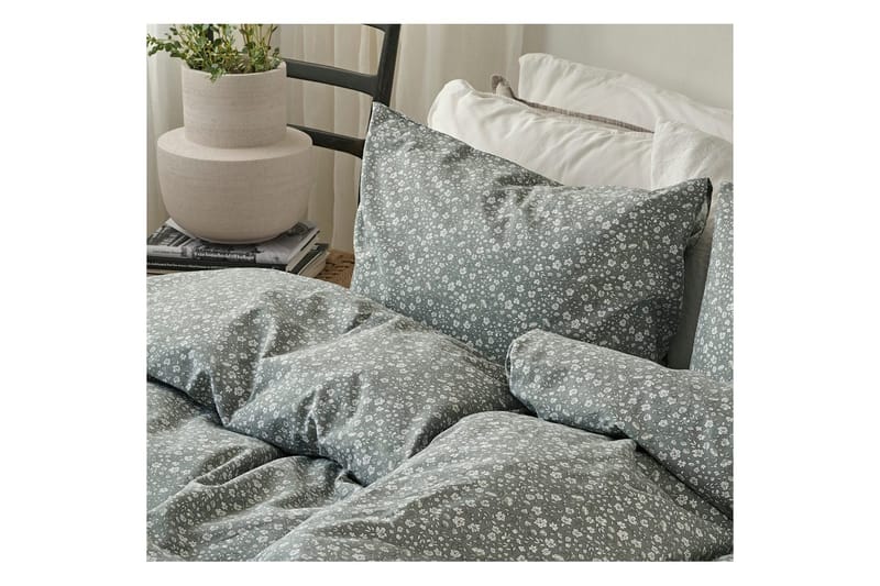 Pussilakanasetti Yhden hengen sänky 2-osainen Rita Flower Vihreä - Kodintekstiilit & matot - Vuodevaatteet - Pussilakanasetti - Pussilakanasetti yhden hengen sänkyyn