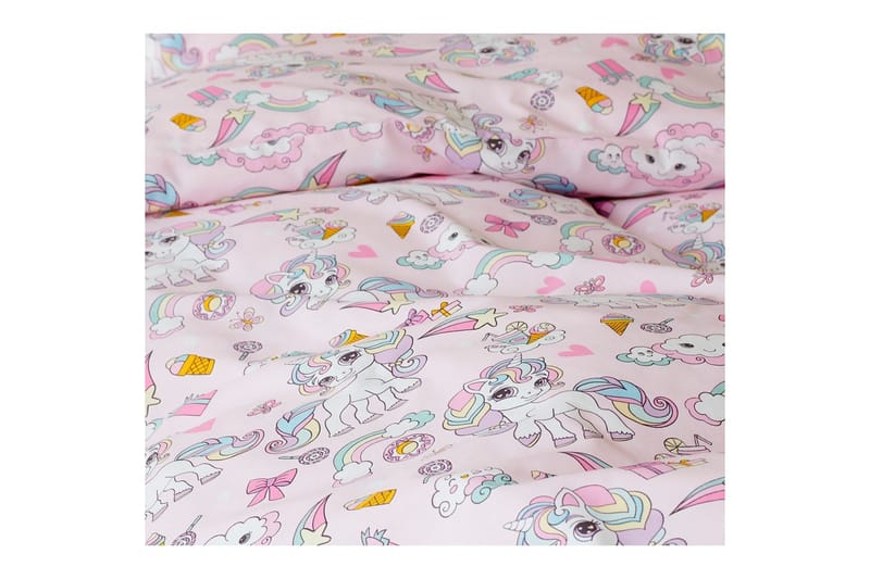 Pussilakanasetti Yhden hengen sänky 2-Osainen Yksisarvinen - Rosa - Kodintekstiilit & matot - Vuodevaatteet - Peitto - Tuplapeitto