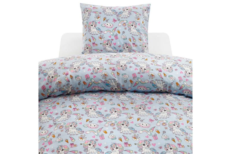 Pussilakanasetti Yhden hengen sänky 2-Osainen Yksisarvinen, Sininen