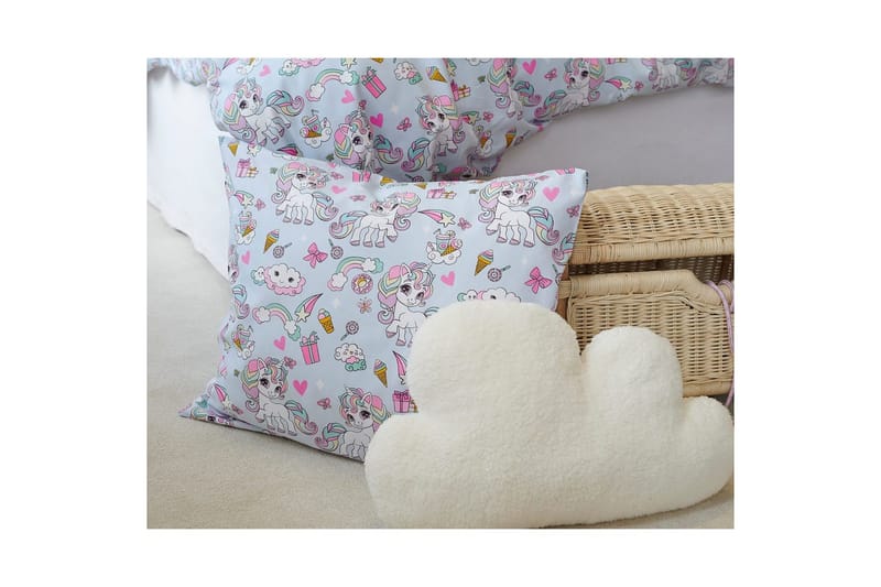 Pussilakanasetti Yhden hengen sänky 2-Osainen Yksisarvinen - Sininen - Kodintekstiilit & matot - Vuodevaatteet - Peitto
 - Tuplapeitto