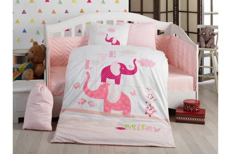 Lasten Pussilakanasetti Hobby Popliini, Roosa