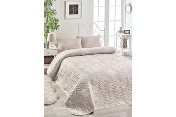 Päiväpeite EnLora Home Tupla 200x220+2 tyynyliinaa - Beige/Valkoinen - Kodintekstiilit & matot - Vuodevaatteet - Pussilakanasetti - Pussilakanasetti yhden hengen sänkyyn