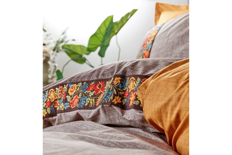 Pussilakanasetti Cotton Box Ranforce - Ruskea - Kodintekstiilit & matot - Vuodevaatteet - Pussilakanasetti - Pussilakanasetti yhden hengen sänkyyn