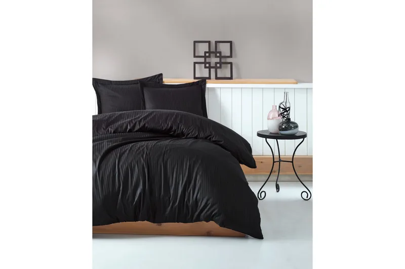 Pussilakanasetti Cotton Box Tupla 4-os Premium Satiini, Musta