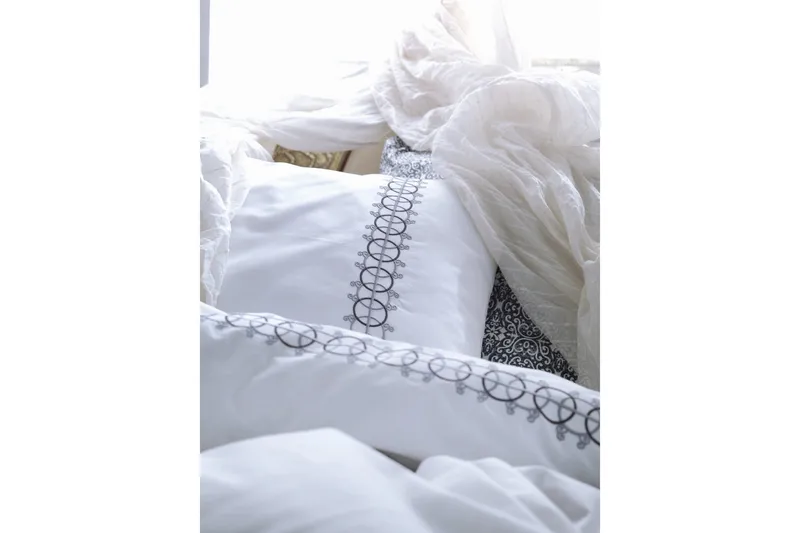 Pussilakanasetti Cotton Box Tupla 6-os Ranforce - Harmaa/Valkoinen - Kodintekstiilit & matot - Vuodevaatteet - Pussilakanasetti - Pussilakanasetti yhden hengen sänkyyn