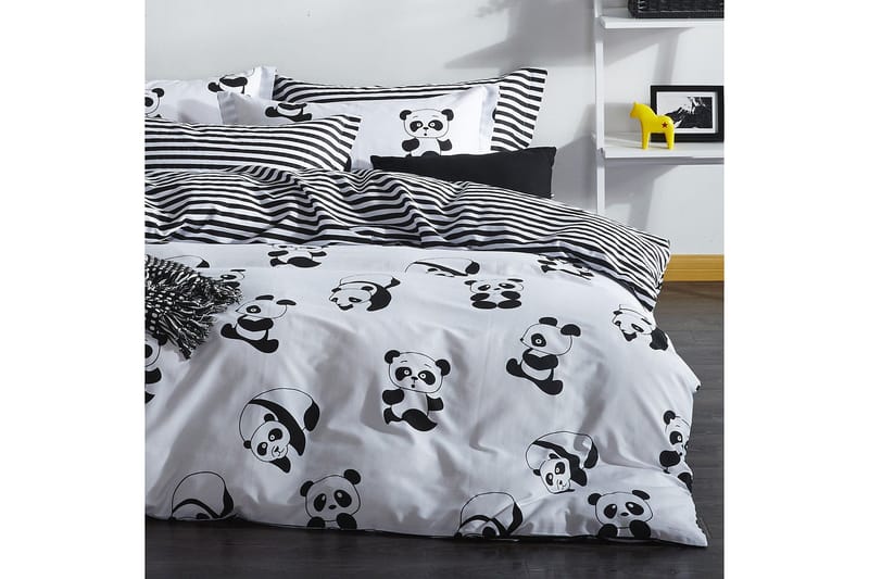 Pussilakanasetti EnLora Home Tupla 4-os, Musta/Valkoinen