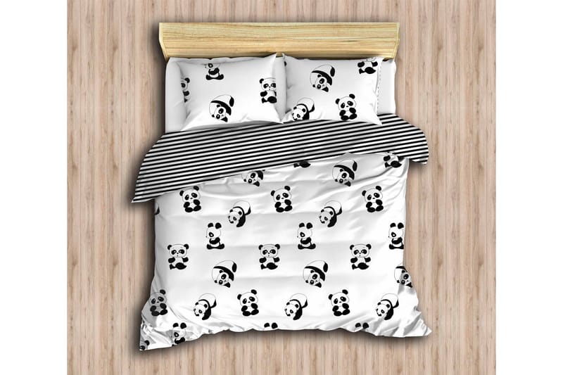 Pussilakanasetti EnLora Home Tupla 4-os - Musta/Valkoinen - Kodintekstiilit & matot - Vuodevaatteet - Pussilakanasetti - Pussilakanasetti yhden hengen sänkyyn