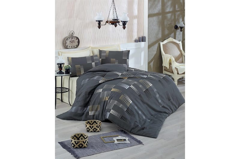 Pussilakanasetti Eponj Home Tupla 4-os, Antrasiitti/Keltainen/Valk