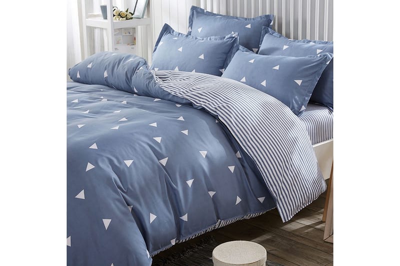 Pussilakanasetti Eponj Home Tupla 4-os, Sininen/Valkoinen