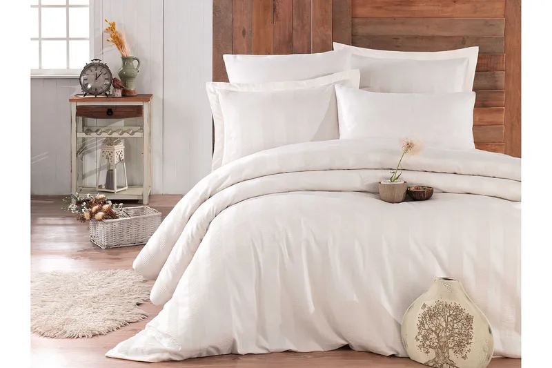 Pussilakanasetti Hobby Exclusive Satiini - Kerma - Kodintekstiilit & matot - Vuodevaatteet - Pussilakanasetti - Pussilakanasetti yhden hengen sänkyyn